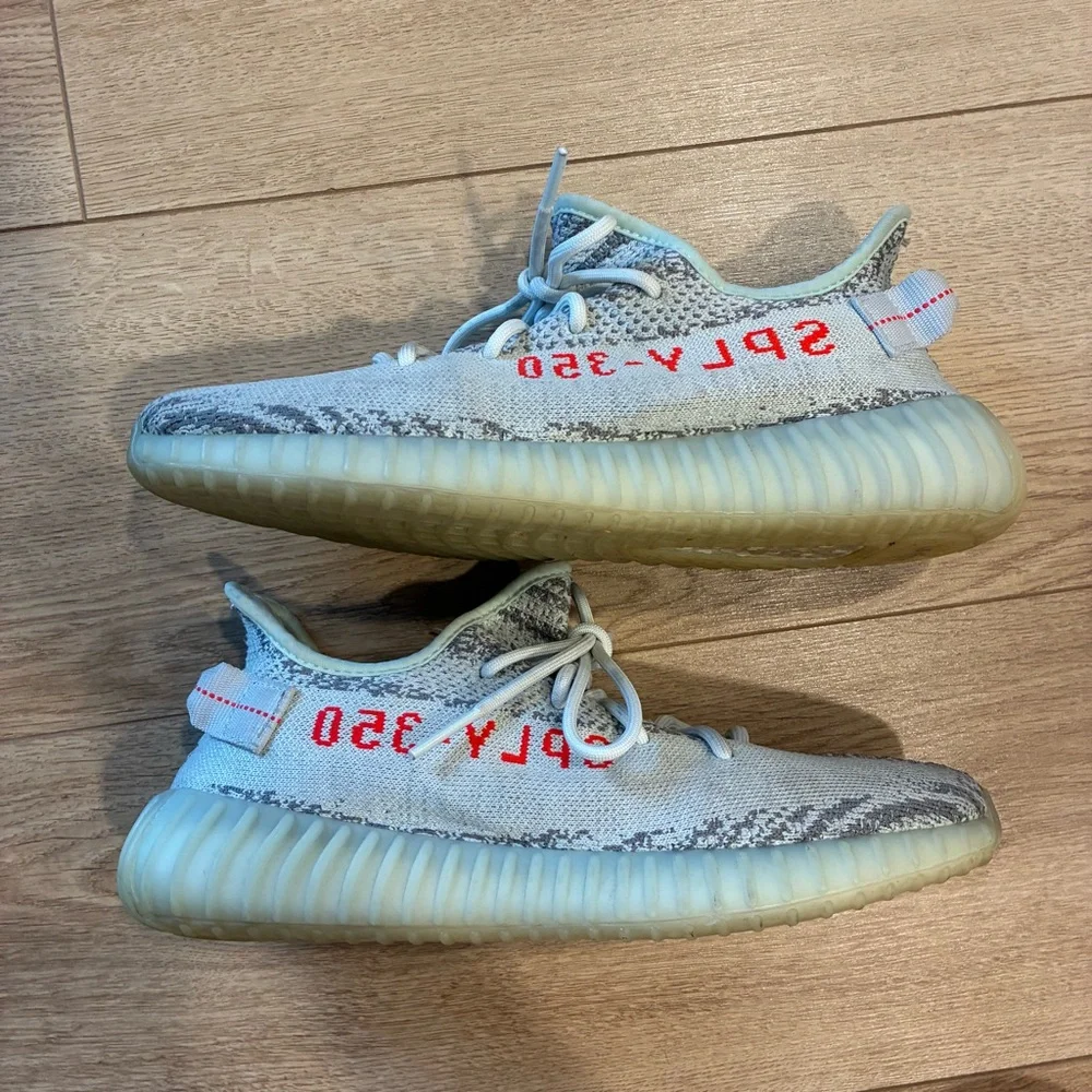Adidas Yeezy Boost 350 V2 Blue Tint Zebra Sneaker Men’s Size 10 - Picture 2 of 8